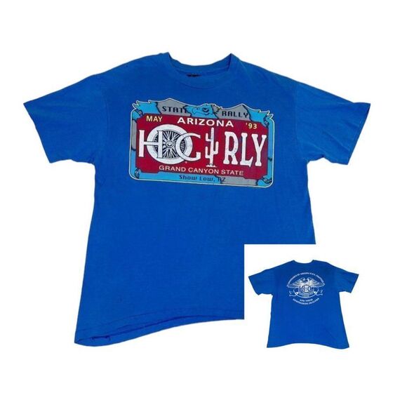 Vintage 1993 Arizona State Harley HOG Rally T-Shirt Blue Biker Single Stitch - Picture 1 of 8